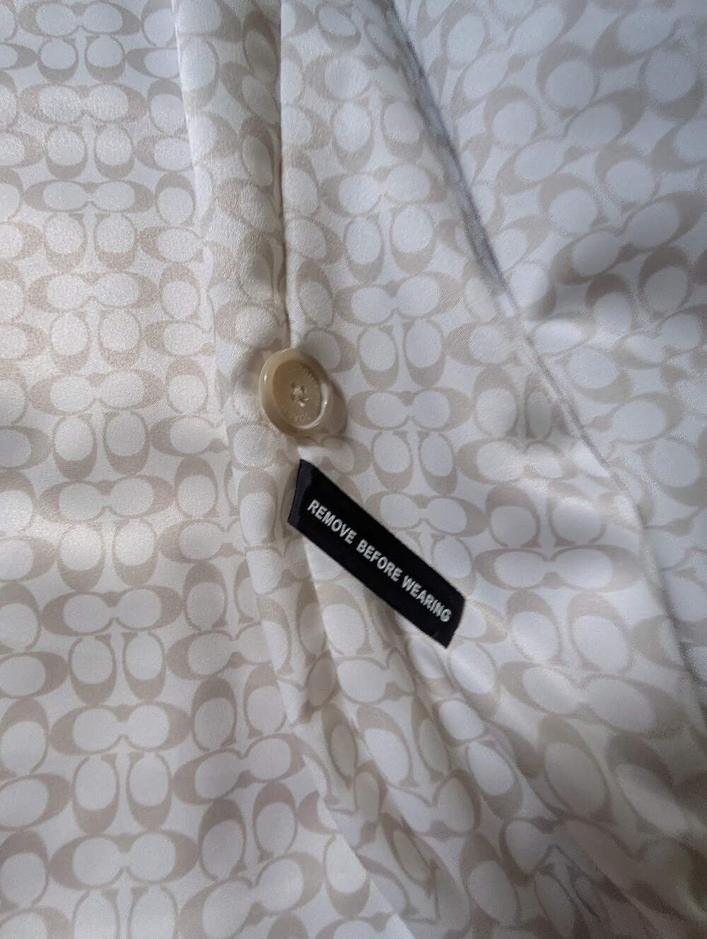Coach Trench Coat L Cream Signature Lining Classic Quiet Luxury *Flaws* Scarf - Picture 11 of 16